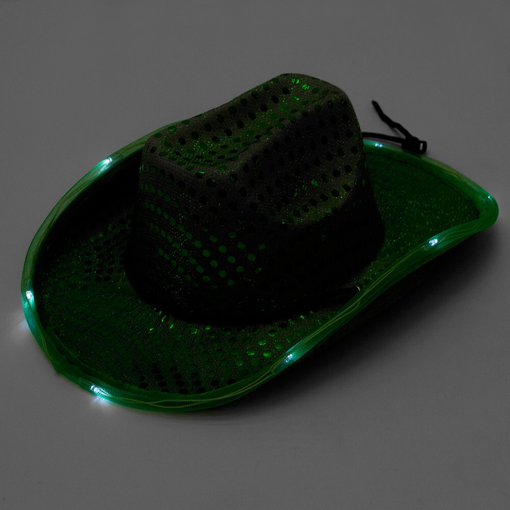 Ducks Spirit, Neil, Green, Cowboy, Accessories, Unisex, Light-up, Sequin, Non-logo, Hat, 770368